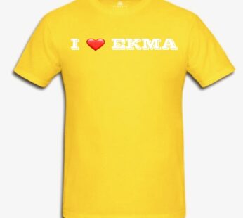 Auraska Yellow “I Love Ekma” Printed T-Shirt